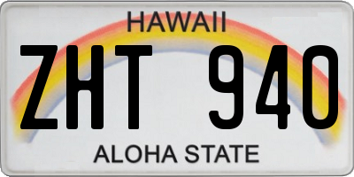 HI license plate ZHT940
