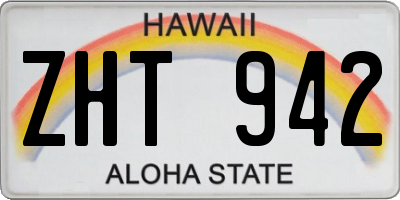 HI license plate ZHT942