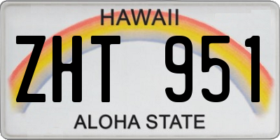 HI license plate ZHT951