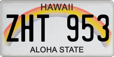 HI license plate ZHT953