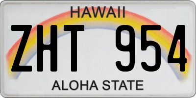 HI license plate ZHT954