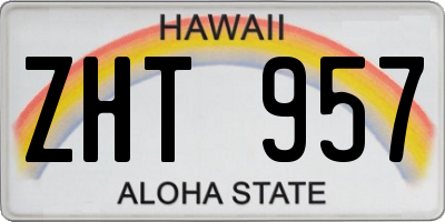 HI license plate ZHT957