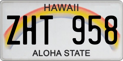 HI license plate ZHT958