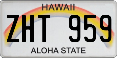 HI license plate ZHT959
