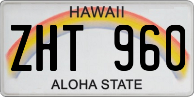 HI license plate ZHT960