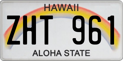 HI license plate ZHT961