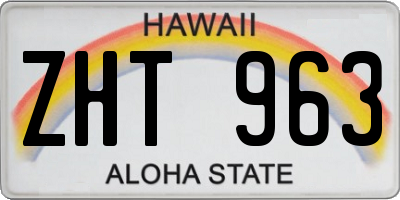 HI license plate ZHT963