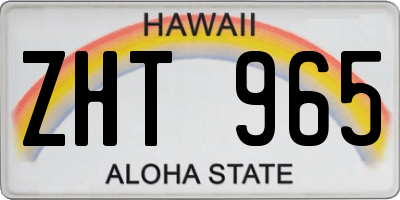 HI license plate ZHT965