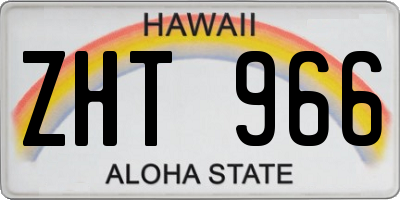 HI license plate ZHT966
