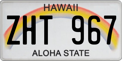 HI license plate ZHT967
