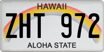 HI license plate ZHT972