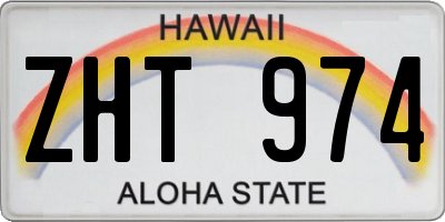 HI license plate ZHT974