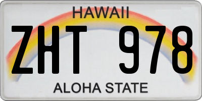 HI license plate ZHT978