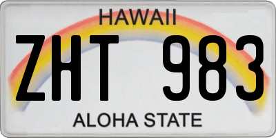 HI license plate ZHT983