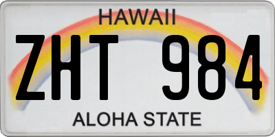 HI license plate ZHT984