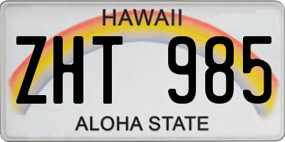 HI license plate ZHT985