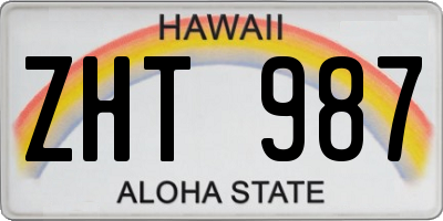 HI license plate ZHT987