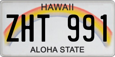 HI license plate ZHT991