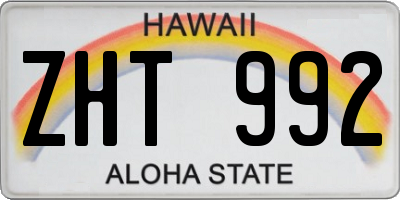 HI license plate ZHT992