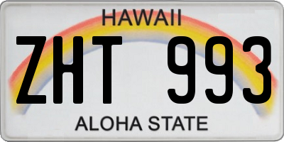 HI license plate ZHT993
