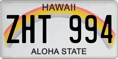 HI license plate ZHT994
