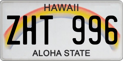 HI license plate ZHT996