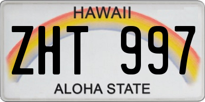 HI license plate ZHT997