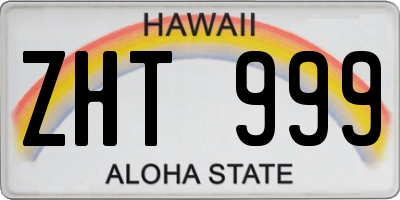 HI license plate ZHT999