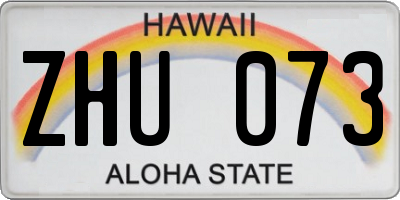 HI license plate ZHU073