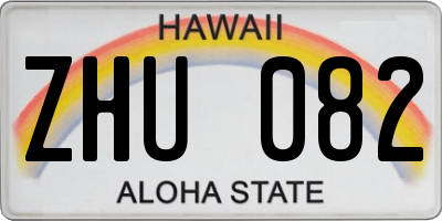HI license plate ZHU082