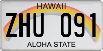 HI license plate ZHU091