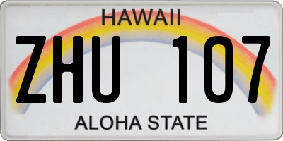 HI license plate ZHU107