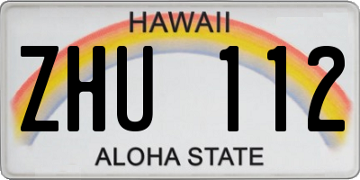 HI license plate ZHU112