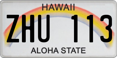 HI license plate ZHU113