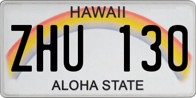 HI license plate ZHU130