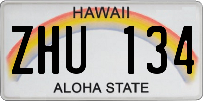 HI license plate ZHU134