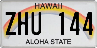 HI license plate ZHU144
