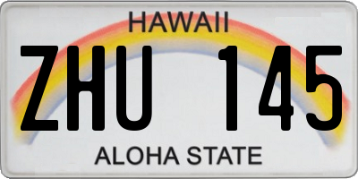 HI license plate ZHU145