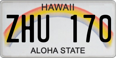 HI license plate ZHU170
