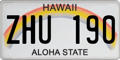 HI license plate ZHU190