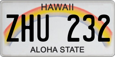 HI license plate ZHU232
