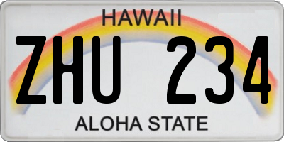 HI license plate ZHU234