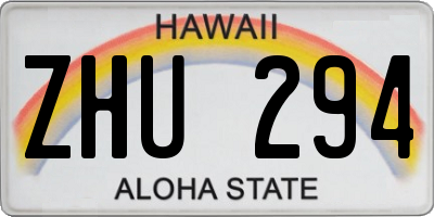 HI license plate ZHU294