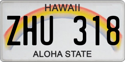 HI license plate ZHU318