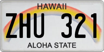 HI license plate ZHU321