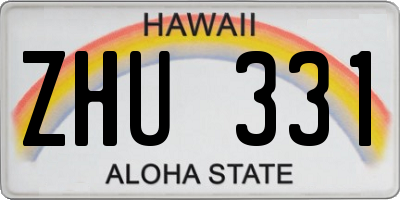 HI license plate ZHU331