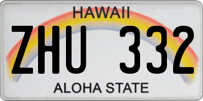 HI license plate ZHU332