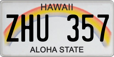 HI license plate ZHU357