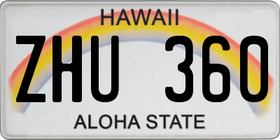 HI license plate ZHU360