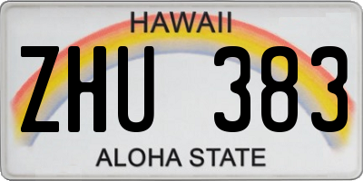 HI license plate ZHU383